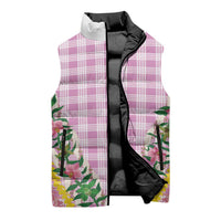 Hawaii Pikake Lokelani Plumeria Lei Sleeveless Puffer Jacket Pink Palaka Motifs