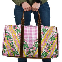 Hawaii Pikake Lokelani Plumeria Lei Travel Bag Pink Palaka Motifs