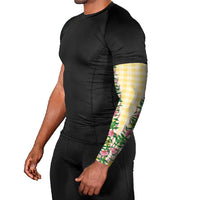 Hawaii Pikake Lokelani Plumeria Lei Arm Sleeves Yellow Palaka Motifs