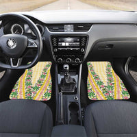 Hawaii Pikake Lokelani Plumeria Lei Car Mats Yellow Palaka Motifs