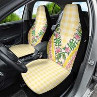 Hawaii Pikake Lokelani Plumeria Lei Car Seat Cover Yellow Palaka Motifs LT05 - Polynesian Pride
