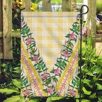 Hawaii Pikake Lokelani Plumeria Lei Garden Flag Yellow Palaka Motifs