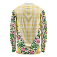Hawaii Pikake Lokelani Plumeria Lei Long Sleeve Shirt Yellow Palaka Motifs LT05 - Polynesian Pride