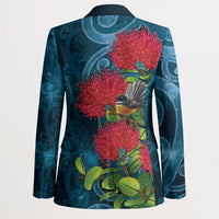 New Zealand Matariki Piwakawaka Blazer Maori Koru With Pohutukawa Flowers LT05 - Polynesian Pride