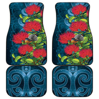 New Zealand Matariki Piwakawaka Car Mats Maori Koru With Pohutukawa Flowers LT05 - Polynesian Pride
