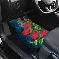 New Zealand Matariki Piwakawaka Car Mats Maori Koru With Pohutukawa Flowers LT05 - Polynesian Pride