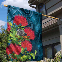 New Zealand Matariki Piwakawaka Garden Flag Maori Koru With Pohutukawa Flowers LT05 - Polynesian Pride