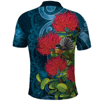 New Zealand Matariki Piwakawaka Polo Shirt Maori Koru With Pohutukawa Flowers LT05 - Polynesian Pride