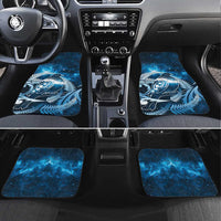 New Zealand Matariki Car Mats Pigeon Kereru Maori Fern Art LT05 Set 4pcs Blue - Polynesian Pride