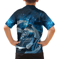 New Zealand Matariki Family Matching Puletasi and Hawaiian Shirt Pigeon Kereru Maori Fern Art LT05 - Polynesian Pride