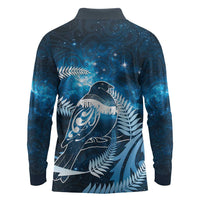 New Zealand Matariki Long Sleeve Polo Shirt Pigeon Kereru Maori Fern Art LT05 - Polynesian Pride