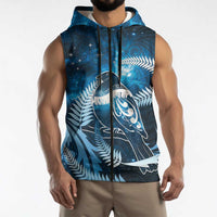 New Zealand Matariki Sleeveless Zip Hoodie Pigeon Kereru Maori Fern Art LT05 - Polynesian Pride