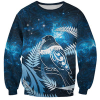New Zealand Matariki Sweatshirt Pigeon Kereru Maori Fern Art LT05 Unisex Blue - Polynesian Pride