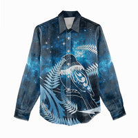 New Zealand Matariki Women Casual Shirt Pigeon Kereru Maori Fern Art LT05 - Polynesian Pride