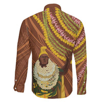 Hawaii King Kamehameha Family Matching Off Shoulder Short Dress and Hawaiian Shirt Hawaiian Kakau Pattern With Leis LT05 - Polynesian Pride
