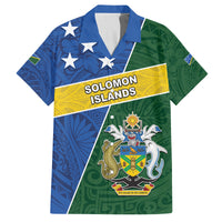 Personalised Solomon Islands Independence Day Family Matching Long Sleeve Bodycon Dress and Hawaiian Shirt With Coat Of Arms LT05 Dad's Shirt - Short Sleeve Green - Polynesian Pride