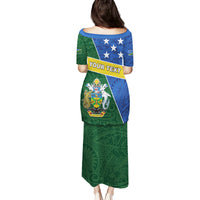 Personalised Solomon Islands Independence Day Family Matching Puletasi and Hawaiian Shirt With Coat Of Arms LT05 - Polynesian Pride