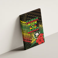 Hawaii Born and Raised Canvas Wall Art Kanaka Maoli Flag Day