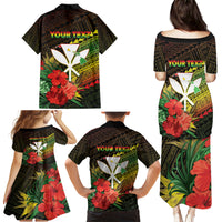 Personalized Hawaii Born and Raised Family Matching Puletasi and Hawaiian Shirt Kanaka Maoli Flag Day LT05 - Polynesian Pride