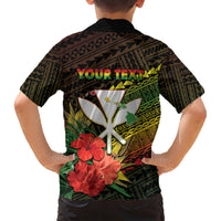 Personalized Hawaii Born and Raised Family Matching Short Sleeve Bodycon Dress and Hawaiian Shirt Kanaka Maoli Flag Day LT05 - Polynesian Pride