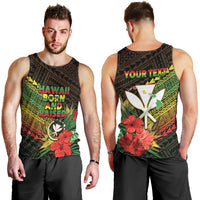 Personalized Hawaii Born and Raised Men Tank Top Kanaka Maoli Flag Day