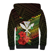 Personalized Hawaii Born and Raised Sherpa Hoodie Kanaka Maoli Flag Day