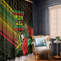 Hawaii Born and Raised Window Curtain Kanaka Maoli Flag Day LT05 - Polynesian Pride