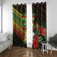 Hawaii Born and Raised Window Curtain Kanaka Maoli Flag Day LT05 With Grommets Reggae - Polynesian Pride