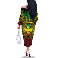 Personalised Wallis and Futuna Territory Day Family Matching Off The Shoulder Long Sleeve Dress and Hawaiian Shirt Polynesian Pattern Simple Style LT05 - Polynesian Pride