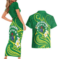 Cook Islands Happy Constitution Day Couples Matching Short Sleeve Bodycon Dress and Hawaiian Shirt Pattern Tribal Art LT05 - Polynesian Pride