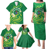 Cook Islands Happy Constitution Day Family Matching Puletasi and Hawaiian Shirt Pattern Tribal Art LT05 - Polynesian Pride