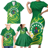 Cook Islands Happy Constitution Day Family Matching Short Sleeve Bodycon Dress and Hawaiian Shirt Pattern Tribal Art LT05 - Polynesian Pride