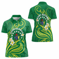 Cook Islands Happy Constitution Day Women Polo Shirt Pattern Tribal Art