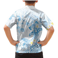 Polynesia Hammerhead Shark Family Matching Mermaid Dress and Hawaiian Shirt Tropical Flowers Tribal Pattern Blue LT05 - Polynesian Pride