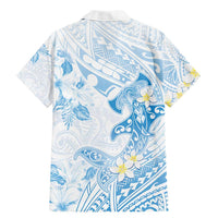 Polynesia Hammerhead Shark Family Matching Mermaid Dress and Hawaiian Shirt Tropical Flowers Tribal Pattern Blue LT05 - Polynesian Pride