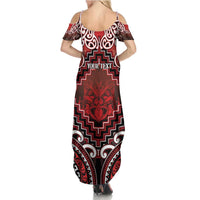 Personalised New Zealand Aotearoa Family Matching Summer Maxi Dress and Hawaiian Shirt Te Reo Maori Ake Ake Ake LT05 - Polynesian Pride
