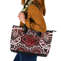 New Zealand Aotearoa Leather Tote Bag Te Reo Maori Ake Ake Ake - Polynesian Pride