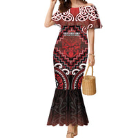 Personalised New Zealand Aotearoa Mermaid Dress Te Reo Maori Ake Ake Ake LT05 Women Red - Polynesian Pride