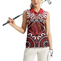 Personalised New Zealand Aotearoa Women Sleeveless Polo Shirt Te Reo Maori Ake Ake Ake LT05 - Polynesian Pride