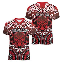 Personalised New Zealand Aotearoa Women V-Neck T-Shirt Te Reo Maori Ake Ake Ake LT05 - Polynesian Pride