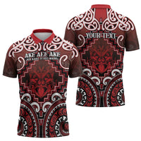 Personalised New Zealand Aotearoa Zipper Polo Shirt Te Reo Maori Ake Ake Ake LT05 - Polynesian Pride