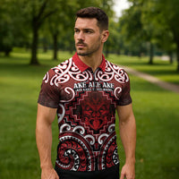 Personalised New Zealand Aotearoa Zipper Polo Shirt Te Reo Maori Ake Ake Ake LT05 - Polynesian Pride