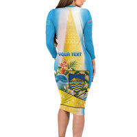 Personalised Tuvalu Independence Day Family Matching Long Sleeve Bodycon Dress and Hawaiian Shirt Tuvalu Mo Te Atua LT05 - Polynesian Pride