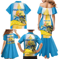 Personalised Tuvalu Independence Day Family Matching Mermaid Dress and Hawaiian Shirt Tuvalu Mo Te Atua LT05 - Polynesian Pride