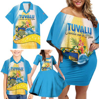 Personalised Tuvalu Independence Day Family Matching Off Shoulder Short Dress and Hawaiian Shirt Tuvalu Mo Te Atua LT05 - Polynesian Pride