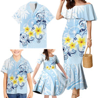 FSM Chuuk Constitution Day Family Matching Mermaid Dress and Hawaiian Shirt Polynesian Curves Plumeria LT05 - Polynesian Pride