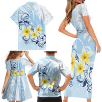FSM Chuuk Constitution Day Family Matching Short Sleeve Bodycon Dress and Hawaiian Shirt Polynesian Curves Plumeria LT05 - Polynesian Pride
