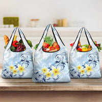 FSM Chuuk Constitution Day Grocery Bag Polynesian Curves Plumeria - Polynesian Pride