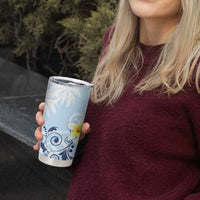 FSM Chuuk Constitution Day Tumbler Cup Polynesian Curves Plumeria - Polynesian Pride