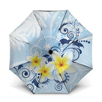 FSM Chuuk Constitution Day Umbrella Polynesian Curves Plumeria LT05 One Size Folded 11.42 inch Opened Diameter 37.4 inch Blue - Polynesian Pride